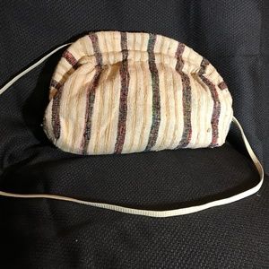 Vintage Daffodil cream silk fabric handbag